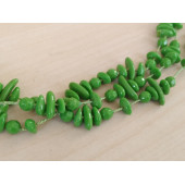 ÜÇ SIRALI YEŞİL BUNCUKLU BAYAN KOLYESİ, ÜÇLÜ YEŞİL BONCUK KOLYE - ÜÇLÜ YEŞİL KOLYE - 1