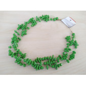 ÜÇ SIRALI YEŞİL BUNCUKLU BAYAN KOLYESİ, ÜÇLÜ YEŞİL BONCUK KOLYE - ÜÇLÜ YEŞİL KOLYE - 2