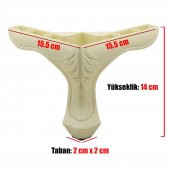 Mobilya Kanepe Koltuk Ayağı 14 cm Desenli  Baza Ayak Krem - 3