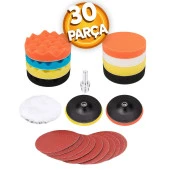 Rodex Pasta Cila Polisaj Süngeri Pedi Seti 115 mm Otomotiv Parlatıcı (30 PARÇA) - 1