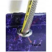 Doğalgaz Flex için 50 Adet Mermer Üstü Delik Tıpası Yüzük Krom - 3