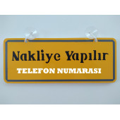 Dekor Plaka SARI - Nakliye Yapılır (25X12CM) Vantuzlu, NAKLİYECİ DEKOR LEVHA, Dekor Plaka - 1