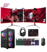 Turbox Tx1650 i7 860 16GB Ram 256GB SSD 4GB GT740 Ekran Kartı 23.6 Curved Çift Monitör Masaüstü Oyun Bilgisayarı - 1