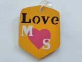 I LOVE Cam Süsü KİŞİYE ÖZEL (10X7,5CM) Dekor Levha, Asma Süs - 1