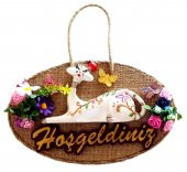 Kedi Figürlü El Yapımı Hoşgeldiniz Kapı Süsü thumbnail 1