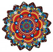 Mandala Desenli Papatya Çiçekli Ahşap Nihale - 1