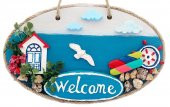 Sahil Kasabası Welcome Yazılı El Yapımı Kapı Süsü thumbnail 2