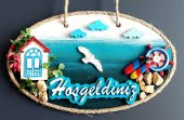Sahil Kasabası Hoşgeldiniz Yazılı El Yapımı Kapı Süsü thumbnail 3