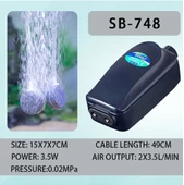 Sobo Ayarlanabilir Çift Çıkışlı Hava Motoru 8W 2x3.5 Lt/dak SB-748 - 2