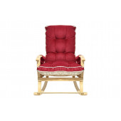 Mobildeco Sultan Lüx Ahşap Çift Minderli Çift Cepli Sallanan Sandalye Bordo/Krem - 3