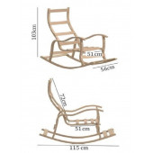 Mobildeco Sultan Lüx Ahşap Çift Minderli Çift Cepli Sallanan Sandalye Bordo/Krem - 6