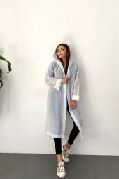 Kadın Erkek Yağmurluk Kapüşonlu Çıtçıtlı Eva Beyaz Yağmurluk M21mrc881r02 - 5