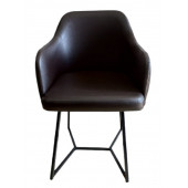 Tekli Bekleme Koltuğu Kapitoneli Kahverengi - 1