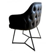 Tekli Bekleme Koltuğu Kapitoneli Kahverengi - 2