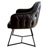 Tekli Bekleme Koltuğu Kapitoneli Kahverengi - 3