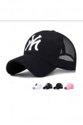 Fileli New York Yankees Nakışlı Şapka Siyah Beyaz Ny Şapka - 1