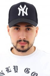 Fileli New York Yankees Nakışlı Şapka Siyah Beyaz Ny Şapka - 6