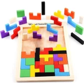 Montessori Ahşap Tetris & Blok Puzzle Zeka Oyuncağı Seti - 3