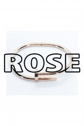 Çivi Cartier Modeli Rose Renk Alaşım Bayan Bileklik Kelepçe - 1