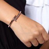 Çivi Cartier Modeli Rose Renk Alaşım Bayan Bileklik Kelepçe - 5