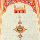 Çocuk Seccadesi Kudüs Turuncu 82×45 cm 110 gr- Tesbih Hediyeli - 3