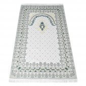 İpek Saten Osmanlı Desenli Seccade Koyu Yeşil 67x120 cm - 230 gr - 1