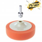 Pasta Cila Polisaj Süngeri Zımpara Tabanlı Turuncu 150 mm + M14 Matkap Aparatı - 1