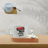 Anlat Ballisi Tasarımlı Ahşap Tepsili Çay Fincanı - 1