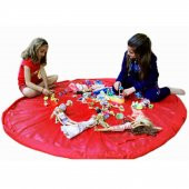 Çocuk Oyuncak Hurcu Kırmızı Çanta Oyun Halısı Lego Puzzle ve Yapboz Eğitici Oyuncaklar Sepeti - 1