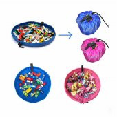 Çocuk Oyuncak Hurcu Mavi Çanta Oyun Halısı Lego Puzzle ve Yapboz Eğitici Oyuncaklar Sepeti - 6