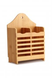 Bambu Dik Kaşıklık Bölmeli Bambu Diş Fırçalık Bamboo Bıçak Çatal Kaşık Tutacağı - 4
