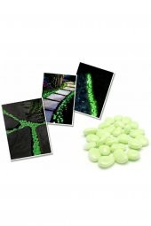 50 Adet Fosforlu Çakıl Taşı Gece Parlayan Fosforlu Çakıl Taşları Akvaryum Parlak Fosfor Taş - 6