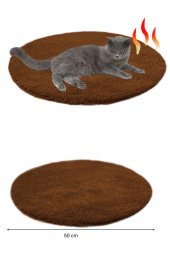Ares Kahve Peluş Kedi Minderi Evcil Hayvan Yatağı  Kedi Yuvası Matı Kedi Kulübesi Minderi - 2