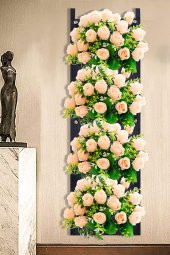Blume Çiçeklik Bahçe Balkon Bitki Çiçek Saksı Standı Rafı Keçe Balkon Teras 4 bölme asılı saksı - 2