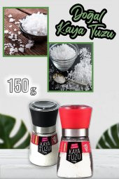 Karabıber Tuzluk Degirmen Baharat Öğütücü Değirmen İçinde 150gr Kaya Tuzu (1 Adet) - 1