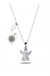 Swarovski Taşlı Melek Model Gümüş Zirconia Kolye - 3