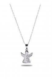 Swarovski Taşlı Melek Model Gümüş Zirconia Kolye - 4
