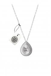 Swarovski Taşlı Damla Model Kristal Kesim Gümüş Zirconia Kolye - 3
