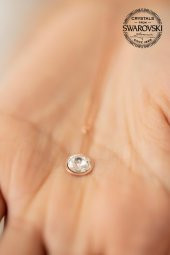 Swarovski Taşlı Çubuk ve Tektaş Model Rose Kaplama Gümüş Crystal Kolye - 3