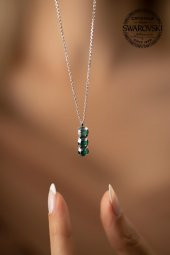 Swarovski Taşlı Üçtaş Model Gümüş Crystal Kolye - 3