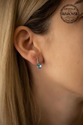 Swarovski Taşlı Damla Model Gümüş Crystal Küpe - 2