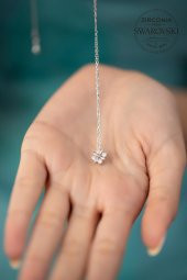 Swarovski Taşlı Dört Taş Model Gümüş Zirconia Kolye - 3