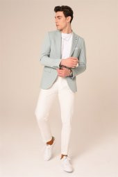Buz Mavi Kombin Takım Elbise,Chino Pantolonlu Spor Slim Fit | Agustini - 1