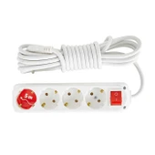 Almera 4'lü Anahtarlı Topraklı Priz 5 Mt. - 1