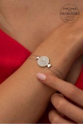 Swarovski Taşlı Şeker ve Sonsuzluk Model Gümüş Zirconia Bileklik - 1
