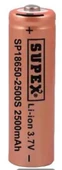 Supex 18650-2500S Şarjlı 3.7 V-2500 mAh Lityum Pil Tırnaklı - 1