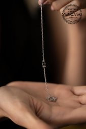 Swarovski Taşlı Çubuk Model Gümüş Crystal Bileklik - 4