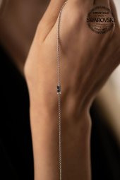 Swarovski Taşlı Çubuk Model Gümüş Crystal Bileklik - 5