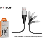 Hytech Hyx430 1.2M 3A Typec Data + Şarj Kablosu - 1