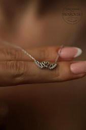 Swarovski Taşlı Swan Aşkı Model Gümüş Zirconia Kolye - 1
